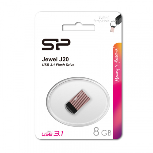 Флеш-накопитель USB 3.1  8GB  Silicon Power  Jewel J20  розовый (SP008GBUF3J20V1P) фото 12