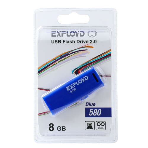 Флеш-накопитель USB  8GB  Exployd  580  синий (EX-8GB-580-Blue) фото 5