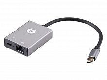USB-концентратор TypeC--->RJ45+PD 100Вт, Allum Shell, VCOM <CU4591> (1/100)