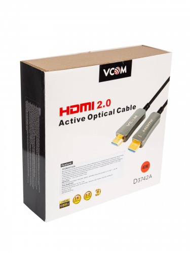 Активный оптический кабель HDMI 19M/M,ver. 2.0, 4K@60 Hz 40m VCOM <D3742A-40M> (1/9) фото 4