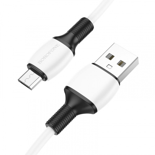 Кабель USB - микро USB Borofone BX84 Rise, 1.0м, 2.4A, цвет: белый (1/360) (6974443386790)
