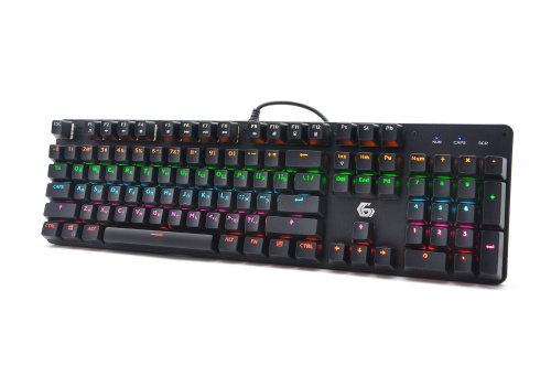 Клавиатура механическая игровая  Gembird KB-G530L, USB, Outemu Blue, 104 кл., Rainbow, 9 реж., черный