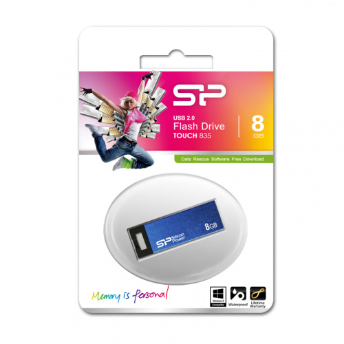Флеш-накопитель USB  8GB  Silicon Power  Touch 835  синий  металл (SP008GBUF2835V1B) фото 15