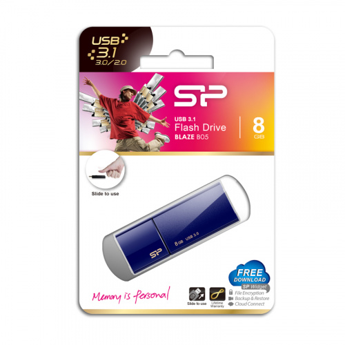 Флеш-накопитель USB 3.0  8GB  Silicon Power  Blaze B05  синий (SP008GBUF3B05V1D) фото 12