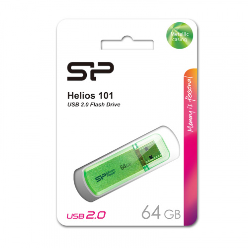 Флеш-накопитель USB  64GB  Silicon Power  Helios 101  зелёный (SP064GBUF2101V1N) фото 7