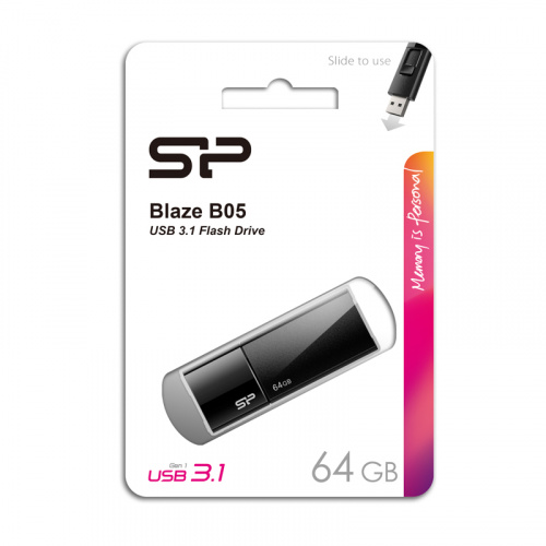 Флеш-накопитель USB 3.0  64GB  Silicon Power  Blaze B05  чёрный (SP064GBUF3B05V1K) фото 13