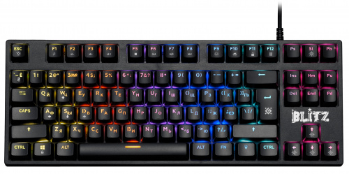 Клавиатура механическая игровая Defender Blitz GK-240L RU,Rainbow, черный (45240) фото 3