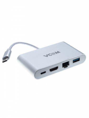 USB-концентратор USB3.1 Type-CM-->HDMI+USB3.0+RJ45+PD charging  VCOM <CU455> (1/72)