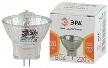 Лампа ЭРА галогенная GU4-MR11-20W-220V-30 CL (галоген, софит, 20Вт, нейтр,). (10/300/12000)