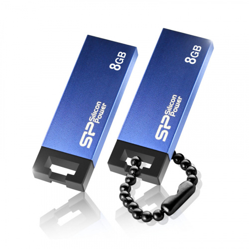 Флеш-накопитель USB  8GB  Silicon Power  Touch 835  синий  металл (SP008GBUF2835V1B)