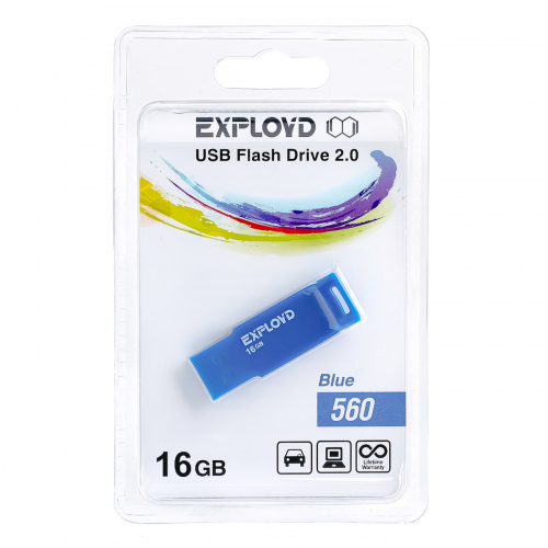 Флеш-накопитель USB  16GB  Exployd  560  синий (EX-16GB-560-Blue) фото 6