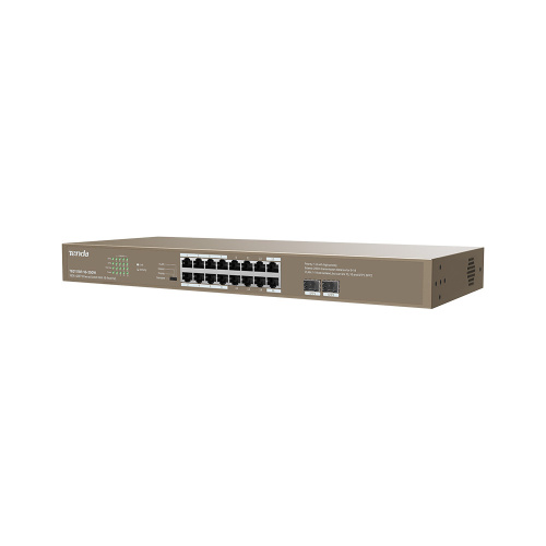 Коммутатор 16 портовый гигабитный неуправляемый PoE, TENDA TEG1118P-16-250W   16GE+2SFP Ethernet Switch With 16-Port PoE (1/5) фото 2