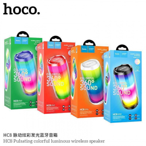 Колонка портативная HOCO HC8 Pulsating, Bluetooth, цвет: красный (1/30) (6931474752871)