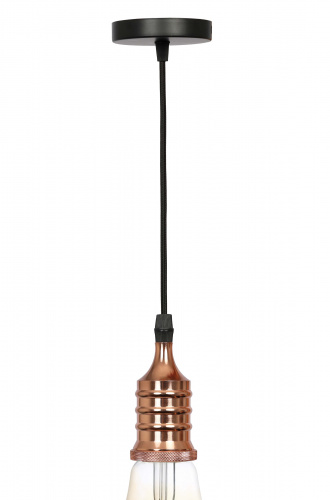 Светильник ЭРА подвесной накладной Подсветка декоративная цоколь Е27, провод 1 м, цвет розовое золото (60/360) PL13 E27 - 4 RG фото 5