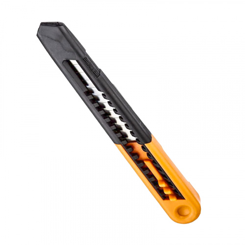 Нож канцелярский 9 мм Альфа-мини, с фиксатором, пластик, цвет оранжевый (1/100) фото 2