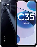 Смартфон Realme C35 128Gb 4Gb черный моноблок 3G 4G 2Sim 6.6" 1080x2408 Android 11 50Mpix 802.11 a/b/g/n/ac NFC GPS GSM900/1800 GSM1900 TouchSc microS
