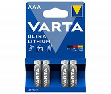 Элемент питания VARTA  LR03 ULTRA LITHIUM (4 бл)   (4/40/200) (06103301404)