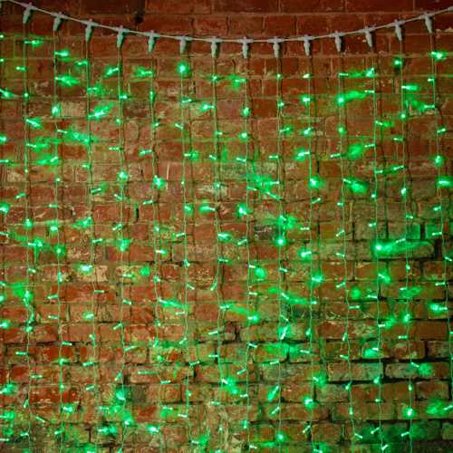 Гирлянда NEON-NIGHT "Светодиодный Дождь" 2х1,5м, постоянное свечение, прозрачный провод, 230 В, диоды ЗЕЛЁНЫЕ, 192 LED (1/10) фото 8
