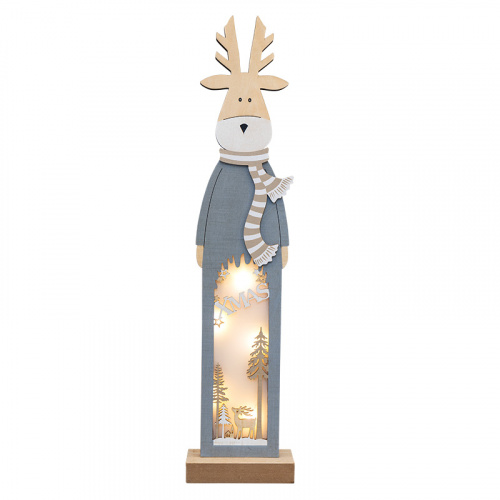 Фигурка деревянная NEON-NIGHT с подсветкой "Рождественский олень" 11х5х47 см (1/24) (504-007) фото 4