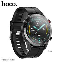 Смарт- часы Hoco Y2, металл/пластик, bluetooth 4.0, IP68, цвет: чёрный (1/50)