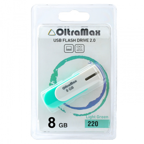 Флеш-накопитель USB  8GB  OltraMax  220  светло зелёный (OM-8GB-220-Light gr) фото 6