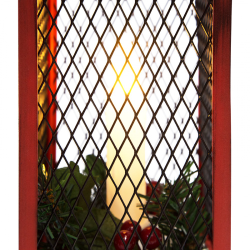 Фонарь декоративный NEON-NIGHT со свечкой, КРАСНЫЙ корпус, размер 13.5х13.5х30,5 см, цвет ТЕПЛЫЙ БЕЛЫЙ (1/6) фото 8
