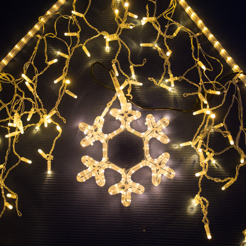 Гирлянда NEON-NIGHT Айсикл (бахрома) светодиодный, 4,8 х 0,6 м, прозрачный провод, 230 В, цвет: Золото, 176 LED (1/8) (255-147) фото 2