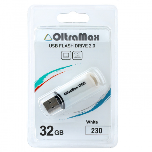 Флеш-накопитель USB  32GB  OltraMax  230  белый (OM-32GB-230-White) фото 3