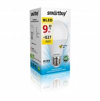 Лампа светодиодная SMARTBUY A60 9Вт 220V 3000K E27 (тёплый свет) (1/10/50)