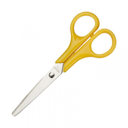 Ножницы Attache  130 мм тупоконечные с пластиковыми ручками, цвет желтый (1/12/216)