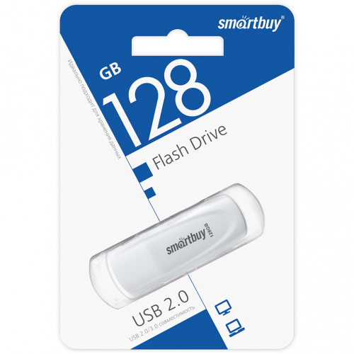 Флеш-накопитель USB  128GB  Smart Buy  Scout  белый (SB128GB2SCW)
