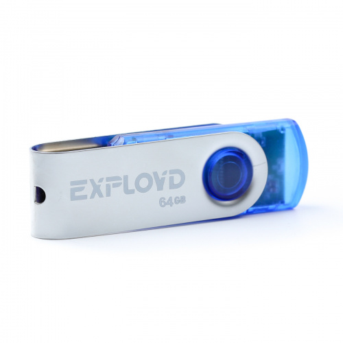 Флеш-накопитель USB  64GB  Exployd  530  синий (EX064GB530-Bl) фото 3