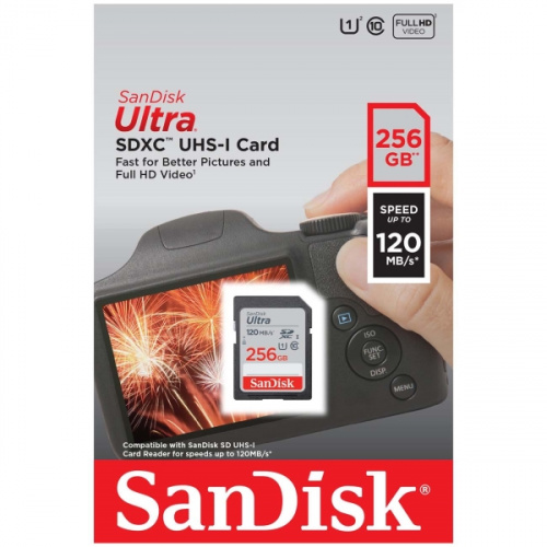 Карта памяти SDXC  256GB  SanDisk Class 10 Ultra UHS-I (120 Mb/s) (SDSDUN4-256G-GN6IN)