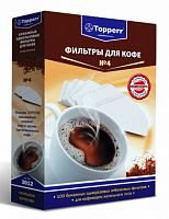 Фильтры для кофе для кофеварок капельного типа Topperr №4 белый 1х4 (упак.:100шт)