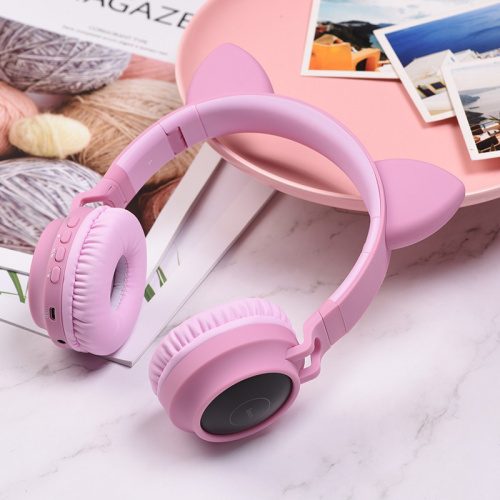 Наушники полноразмерные HOCO W27 Cat Ear, bluetooth, цвет: розовый (1/30) (6931474718464) фото 4