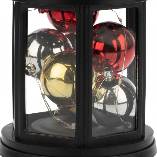 Фонарь декоративный NEON-NIGHT с шариками 12х12х20,6 см, черный корпус, ТЕПЛЫЙ БЕЛЫЙ цвет свечения (1/12) фото 6