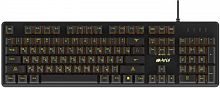 Клавиатура HIPER GK-4 CRUSIDER механическая, проводная, USB, 104 клав., подсветка янтарная, защита от влаги, черный (1/10)