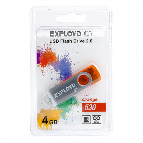 Флеш-накопитель USB  4GB  Exployd  530  оранжевый (EX004GB530-O) фото 8
