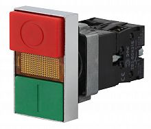 Кнопка ЭРА управления LAY5-BW8465 "I-O" сдвоенная с подсветкой (20/200/3200)