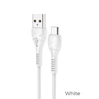 Кабель USB - микро USB HOCO X37 Cool power, 1.0м, круглый, 2.1A, силикон, цвет: белый (1/30/300) (6931474710505)