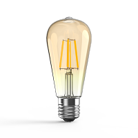 Лампа светодиодная GAUSS Filament ST64 6W 620lm 2400К Е27 golden диммируемая 1/10/40