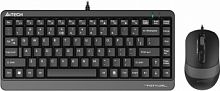 Комплект проводной Клавиатура + Мышь A4TECH Fstyler F1110, USB Multimedia, (F1110 GREY), черная/серая (1/10)