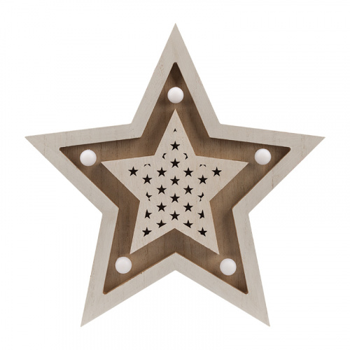Фигура деревянная NEON-NIGHT с подсветкой "Звезда двойная" 30х4х30 см (1/12) (504-027) фото 6