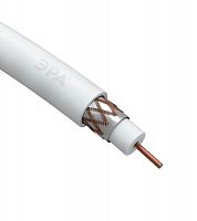 Кабель коаксиальный ЭРА RG-6U, 75 Ом, Cu/(оплётка Cu 64%), PVC, цвет белый, (бухта 100 м) (1/4)