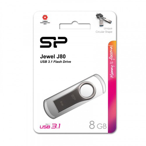 Флеш-накопитель USB 3.0  8GB  Silicon Power  Jewel J80 титан (SP008GBUF3J80V1T) фото 10
