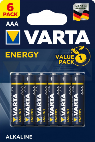 Элемент питания VARTA  LR03 ENERGY (6 бл)  (6/60/300) (04103229416)