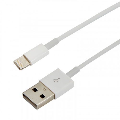 USB-Lightning кабель для iPhone original copy 1:1/PVC/white/1m/REXANT (1/100) (18-0001)