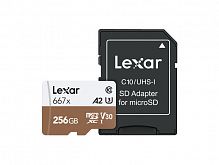 MicroSDXC  256GB  Lexar Class 10 U3 667х (100 Mb/s) + SD адаптер