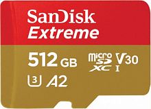 Карта памяти MicroSDXC  512GB  Sandisk Rescue Pro Deluxe A2 V30 UHS-I U6 (160 Mb/s)+SD адаптер (SDSQXA1-512G-GN6MA)