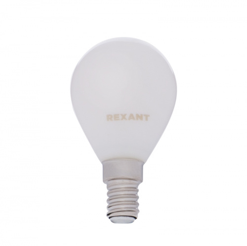 Лампа светодиодная REXANT филаментная Шарик GL45 9,5 Вт 915 Лм 2700K E14 матовая колба (10/100) (604-133)